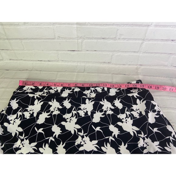 Tranquility Colorado Clothing Black White Floral Skort Skirt Lined Womens Size L - Picture 5 of 10